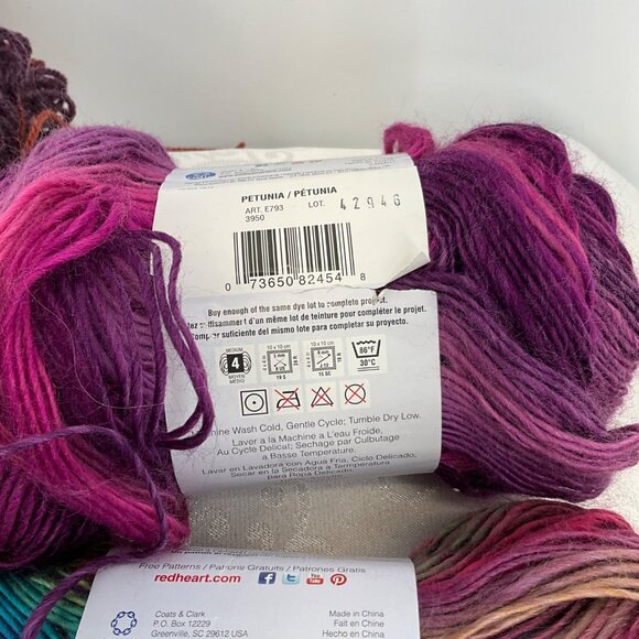 Assorted Yarn Bundle Fuchsia Raspberry Grape & Stained Glass Colors 100g Stylec - Picture 7 of 7